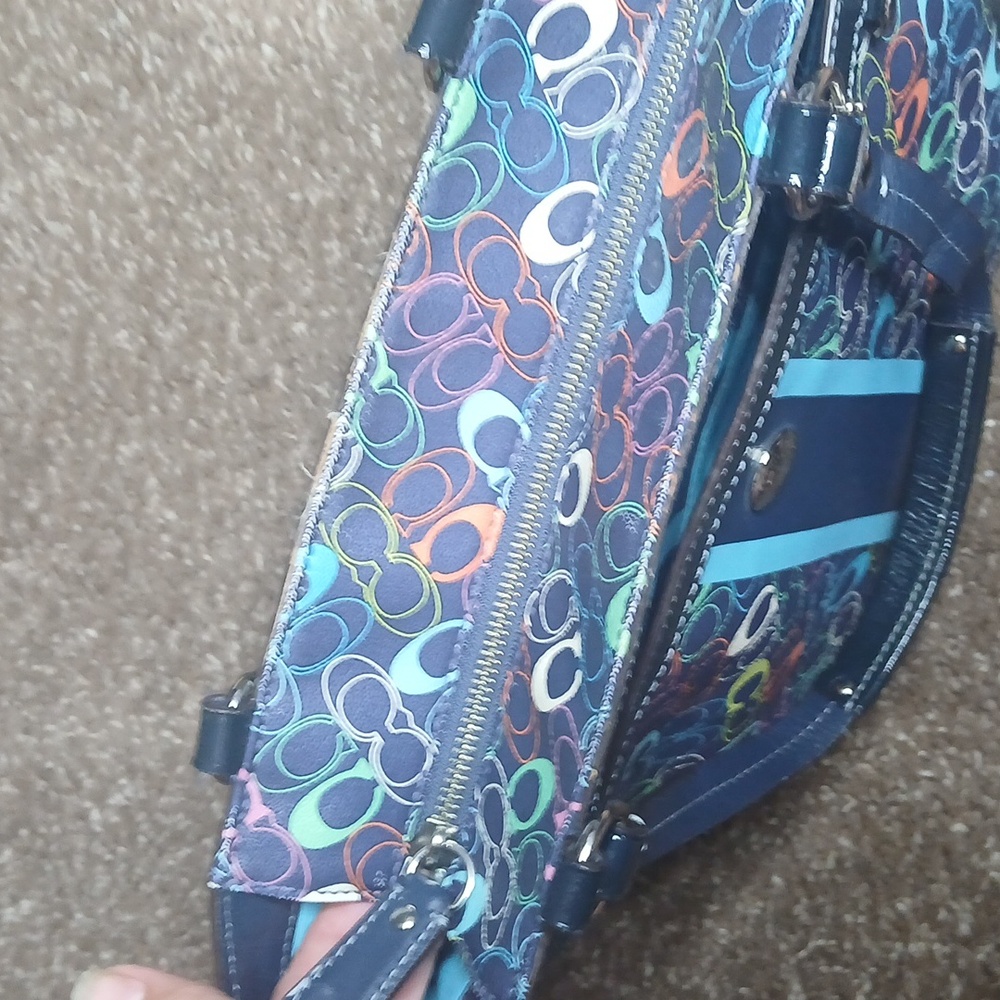 Coach Colorful Monogram Tote Bag - Picture 11 of 16